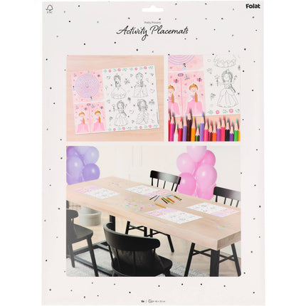 Activiteiten Placemat - Pretty Princess - 6 stuks