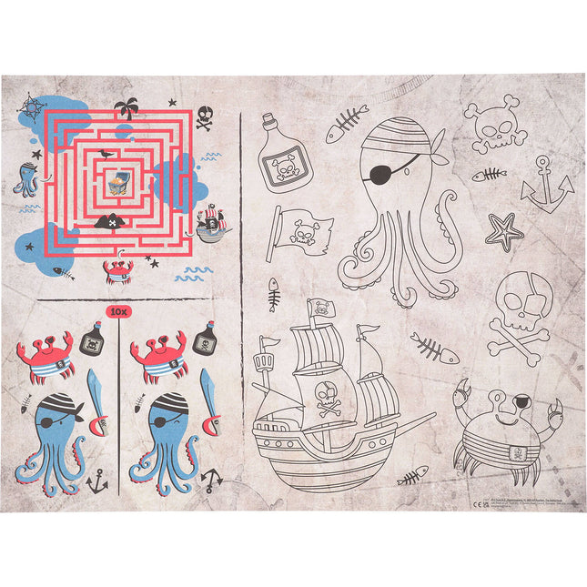 Activiteiten Placemat - Pirate Party - 6 stuks