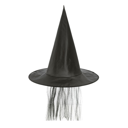 Halloween Heksenhoed Haar Zwart