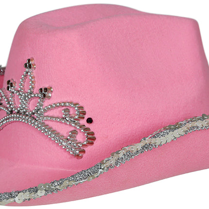 Pink felt cowboy hat, children