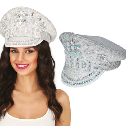 Bride captain hat with jewels, adults