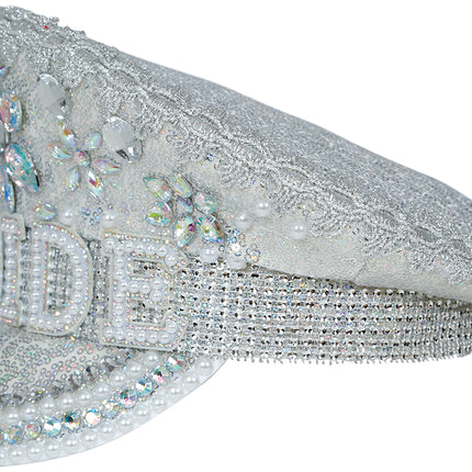 Bride captain hat with jewels, adults