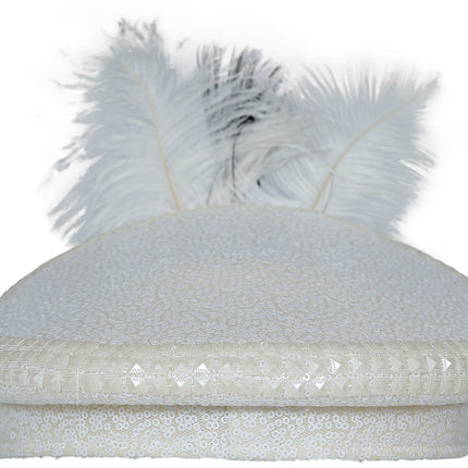 Bride captain hat with jewels feather, adults