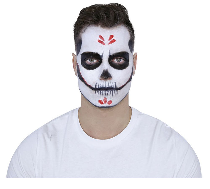 Make-Up Set Day Of The Dead Zwart Rood 8 delig