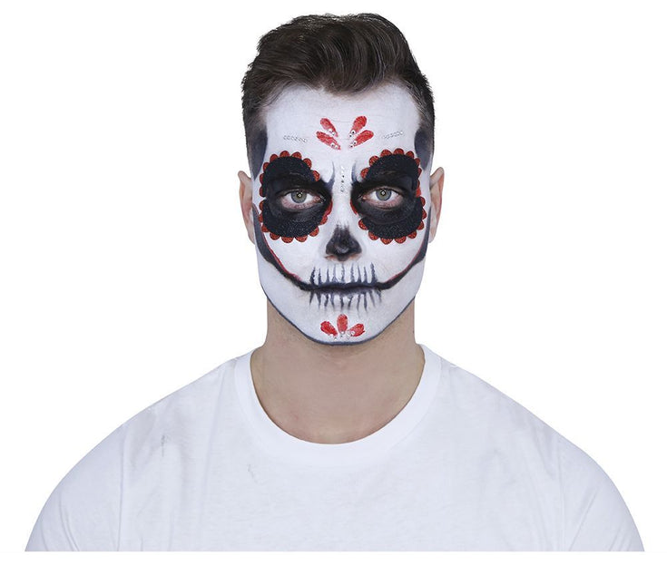 Make-Up Set Day Of The Dead Zwart Rood 8 delig