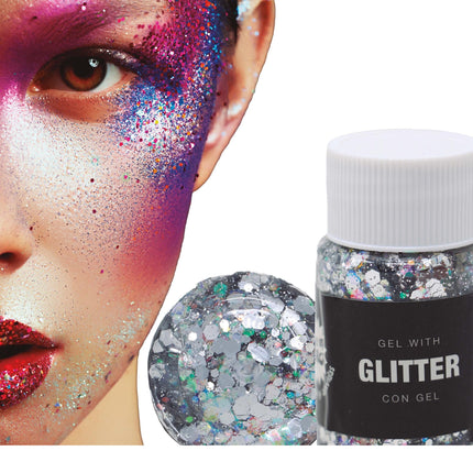 Zilveren Glitter Gel