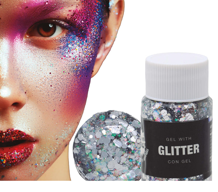 Zilveren Glitter Gel