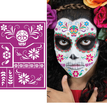 Halloween Make Up Sjabloon Catrina 20cm