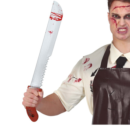 Halloween Nep Machete Met Zaag 60cm