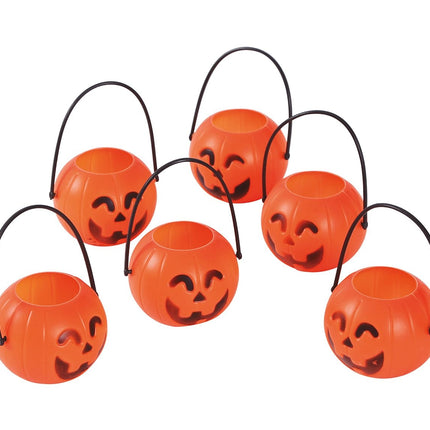 Halloween Pompoen Bakjes 7cm 6st