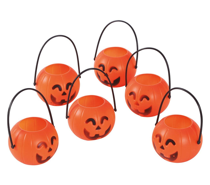 Halloween Pompoen Bakjes 7cm 6st