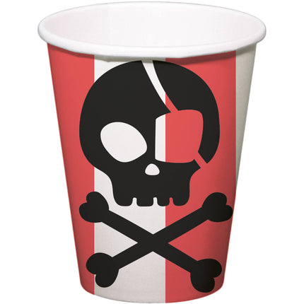 Bekers - Pirate Party - 250 ml - 8 stuks