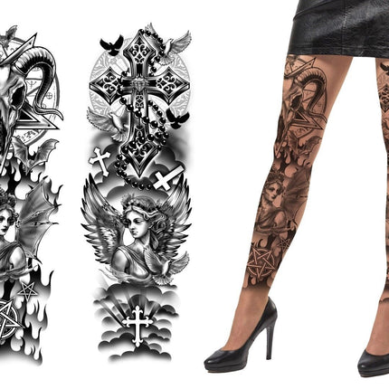 Halloween Legging Zwart Tattoos