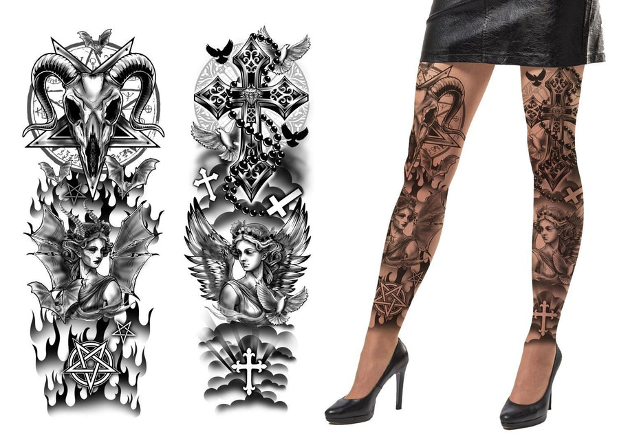 Halloween Legging Zwart Tattoos