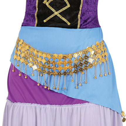 Belly dance golden metal coin belt, adults