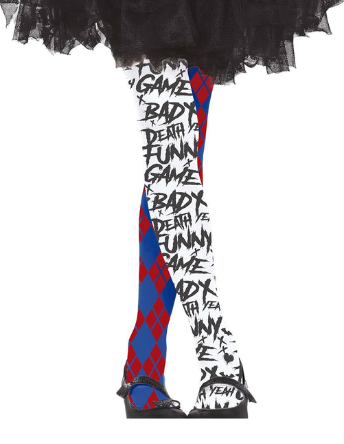 Rood Blauwe Halloween Legging Harley Quin Kind