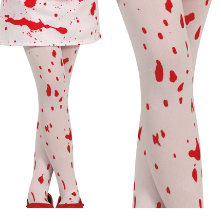 Rood Witte Halloween Legging Bloederig Kind