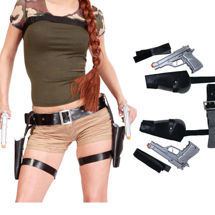 Beenholsters Tomb Raider en Pistolen