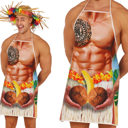 Funny hawaiian apron men