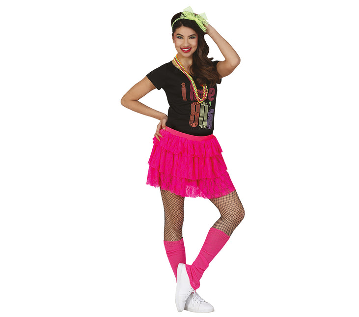 Jaren '80S Rok Neon Roze