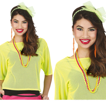 Visnet T/shirt Neon Geel Kort L