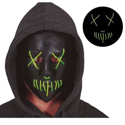 Groen Zwarte Halloween Masker Met Licht