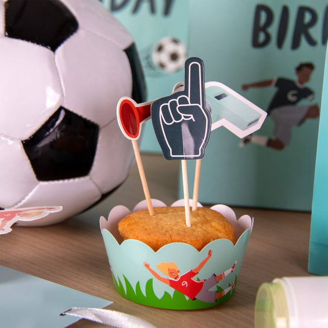 Cupcake Decoratie Set - Fantastic Football - 6 stuks