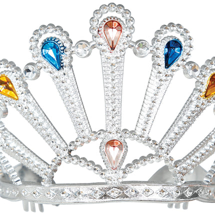 Silver tiara with gemstones, children