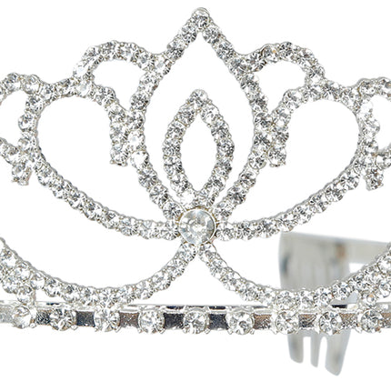 Bride silver metal tiara, adults