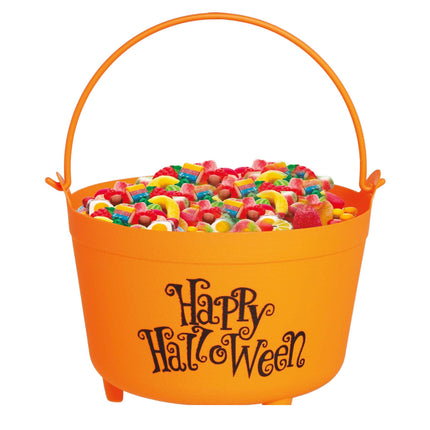 Oranje Halloween Snoep Emmer Happy Halloween 30cm