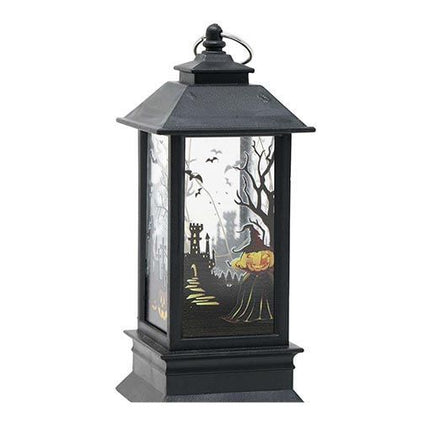 Zwarte Halloween Lantaarn Met Licht 12,5cm