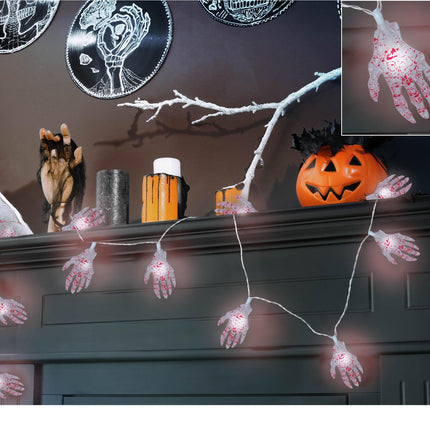 Halloween Lichtslinger LED Skelet Hand 1,15m