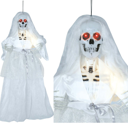 Halloween Pop Skelet Bruid Met Licht En Geluid 90cm