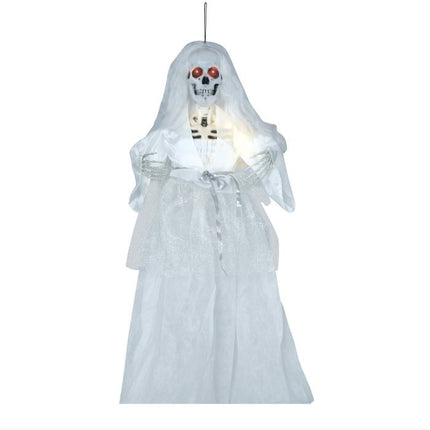 Halloween Pop Skelet Bruid Met Licht En Geluid 90cm