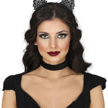 Halloween Haarband Zwart Kat