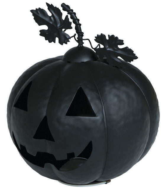 Halloween Decoratie Zwart Pompoen Met Licht 16cm