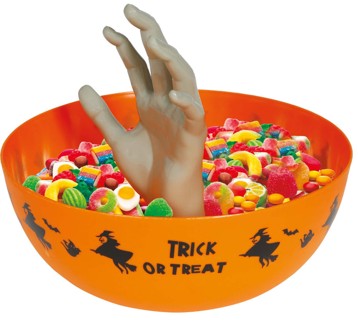 Halloween Kom Met Hand 25cm