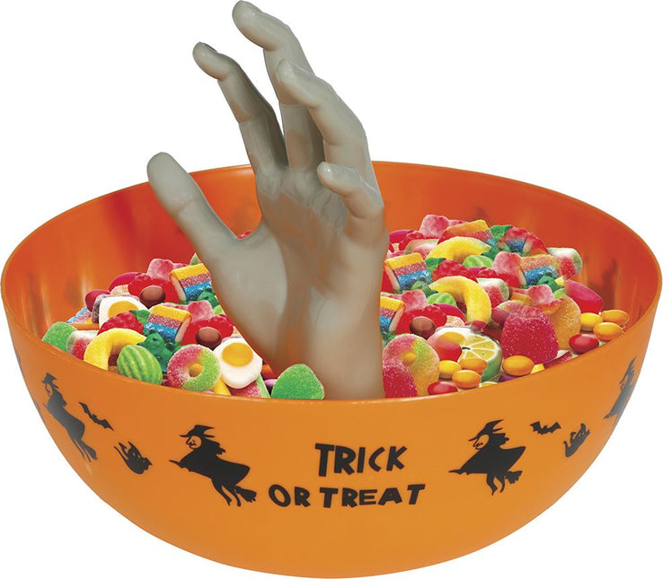 Halloween Kom Met Hand 25cm