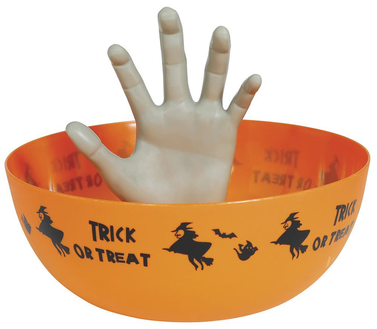 Halloween Kom Met Hand 25cm