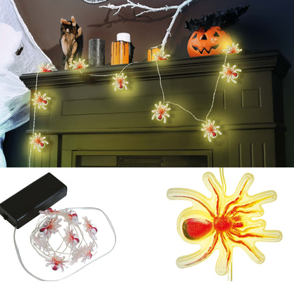 Halloween Lichtsnoer Spinnen 1,2m