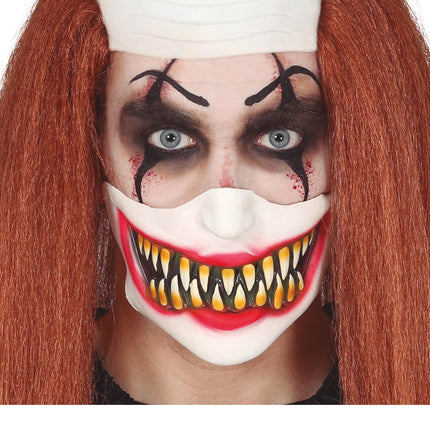 Halloween Half Masker Clowns Gezicht