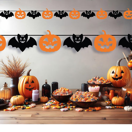 Halloween Slinger Zwart Oranje 3m