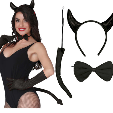 Halloween Verkleedset Zwart Dames Duivel