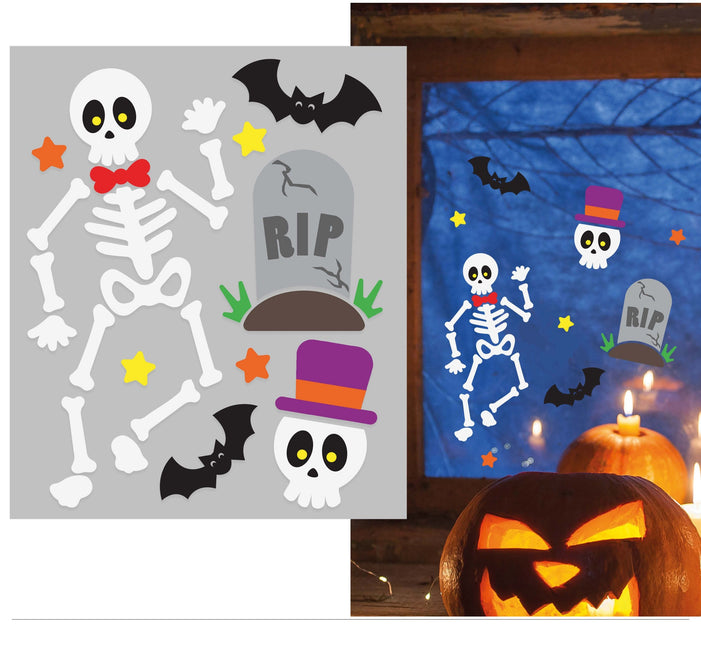 Halloween Raamsticker Skelet 25cm