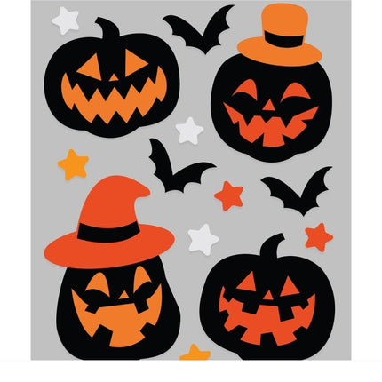 Halloween Raamsticker Pompoenen En Vleermuizen 14 delig