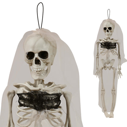 Skeleton bride hanging decoration 43 cm