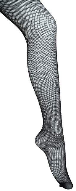 Tights small mesh with rhinestones Black