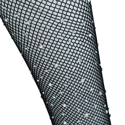 Tights small mesh with rhinestones Black