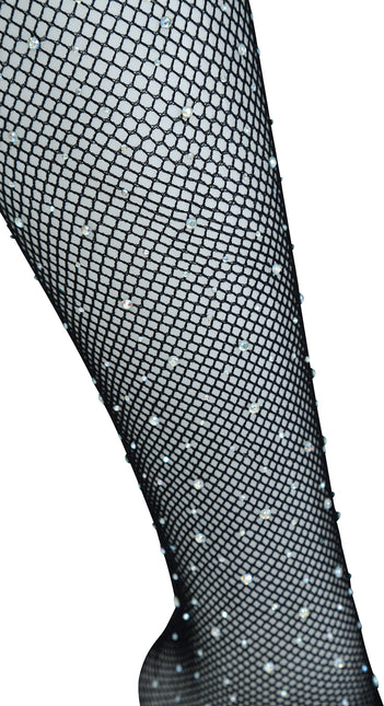 Tights small mesh with rhinestones Black