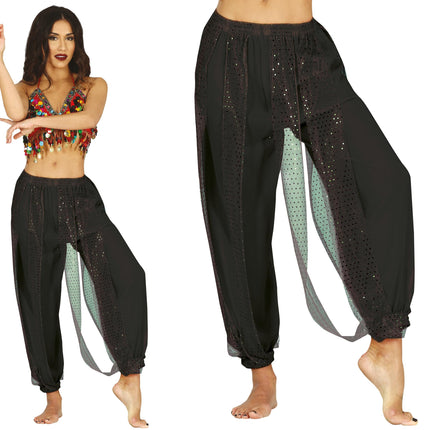 Black belly dance trousers